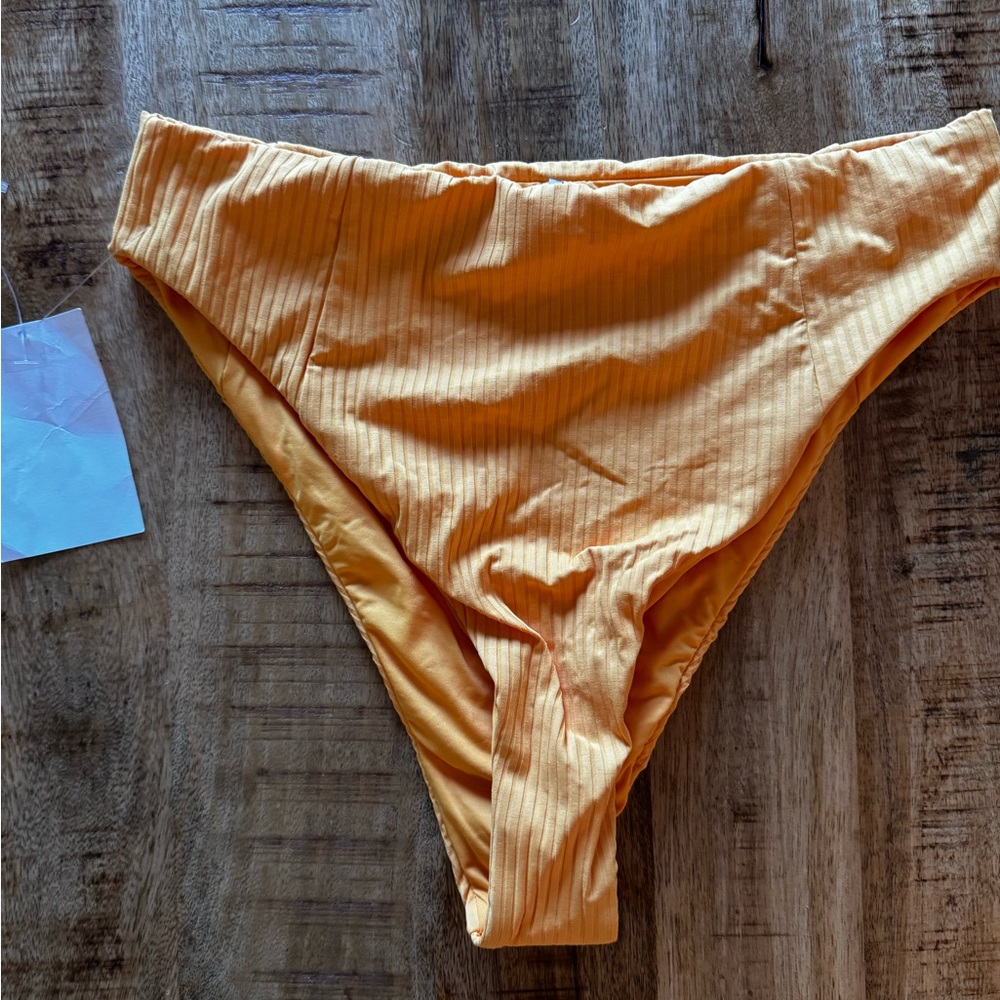 Vitamin A bikini panty swim Bottoms in Orange high waisted nwt